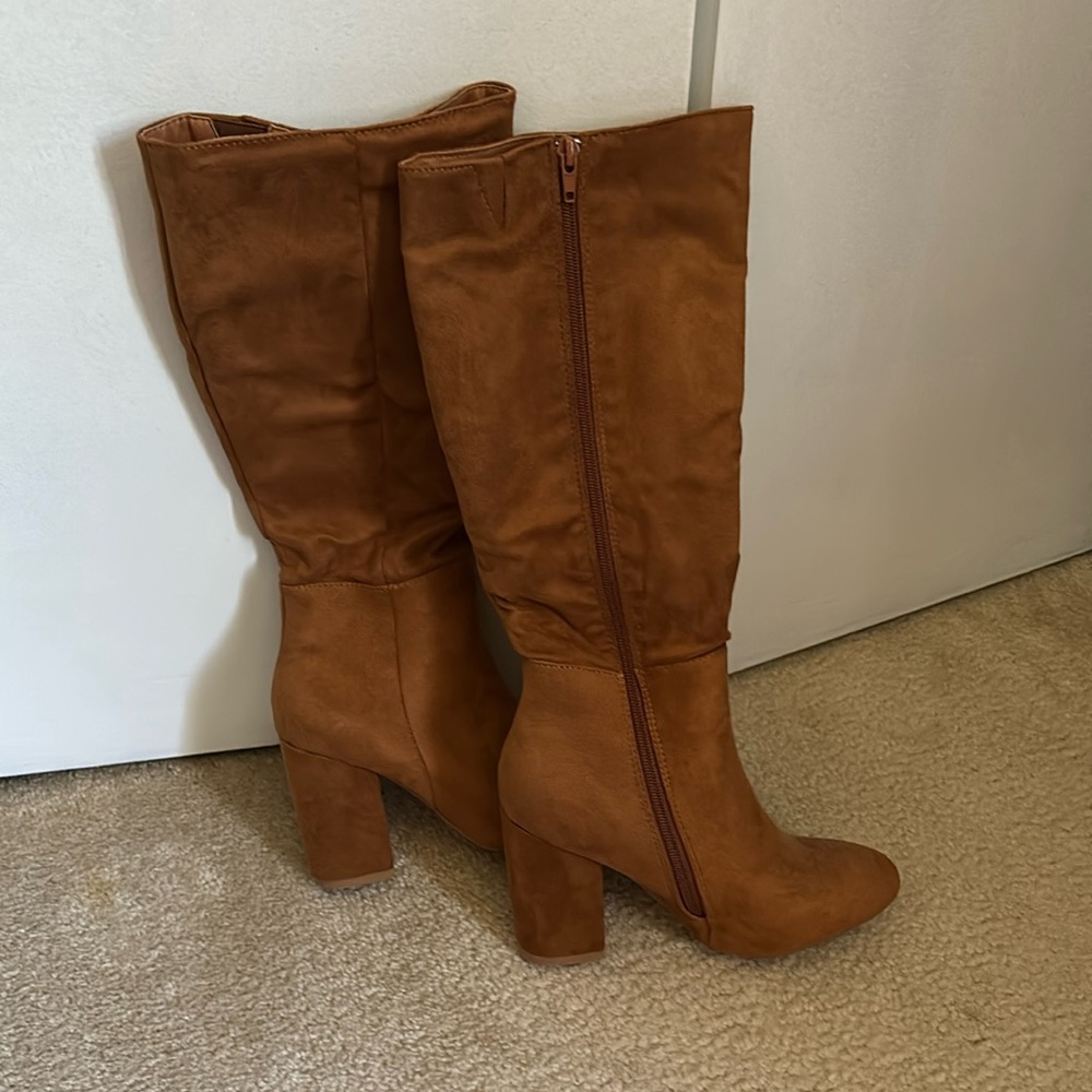 Suede caramel colored boots